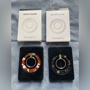 Velvet Caviar Magnetic Grip Ring Set – Cow Print Brown & Disco Cowgirl